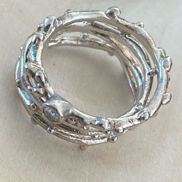 Sterling silver diamond rings - Picture 4 of 8